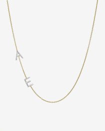 Diamond Asymmetrical Multiple Initials Necklace Personalized Zoe Lev Jewelry
