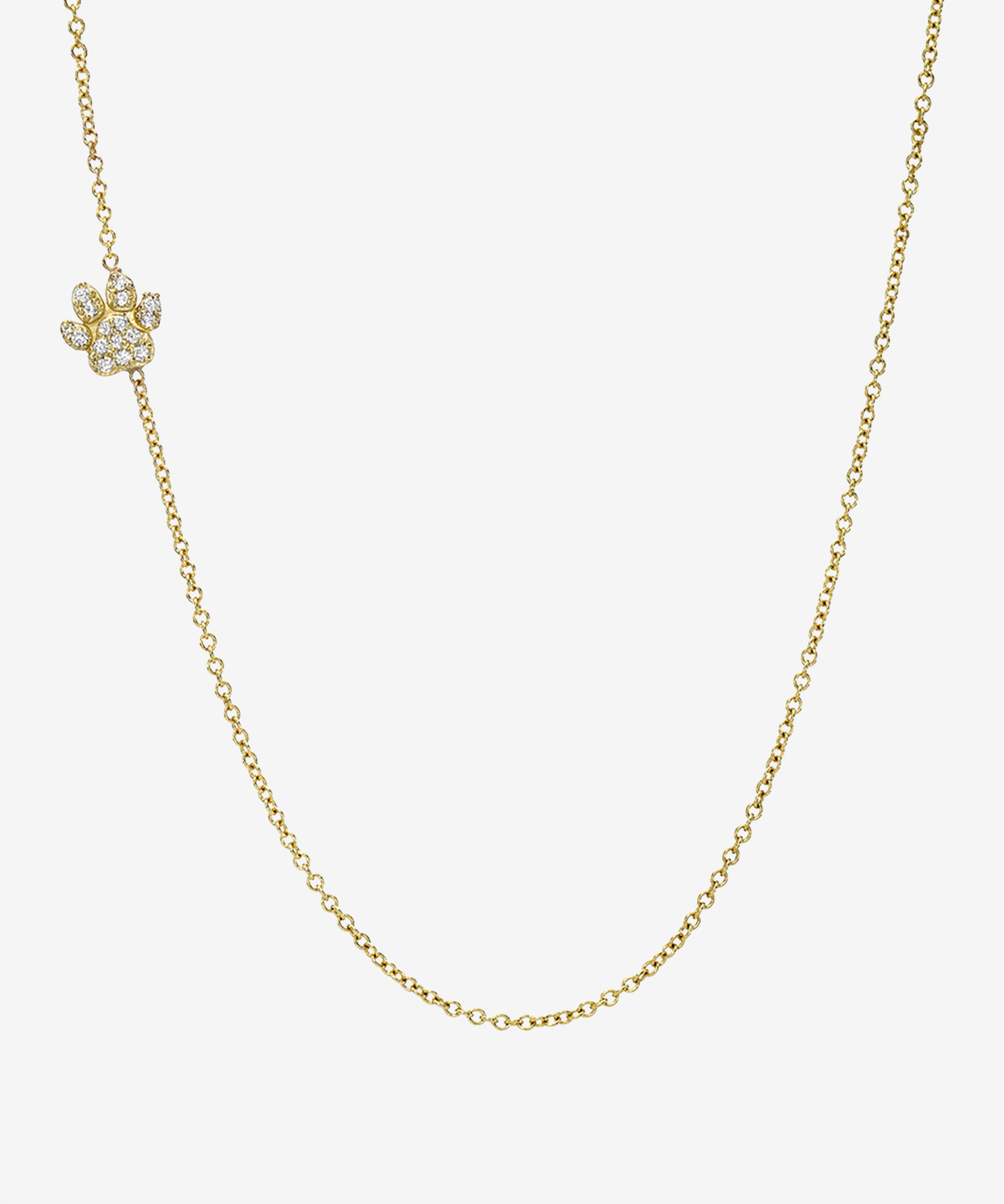 Diamond Asymmetrical Paw Necklace Zoe Lev Jewelry