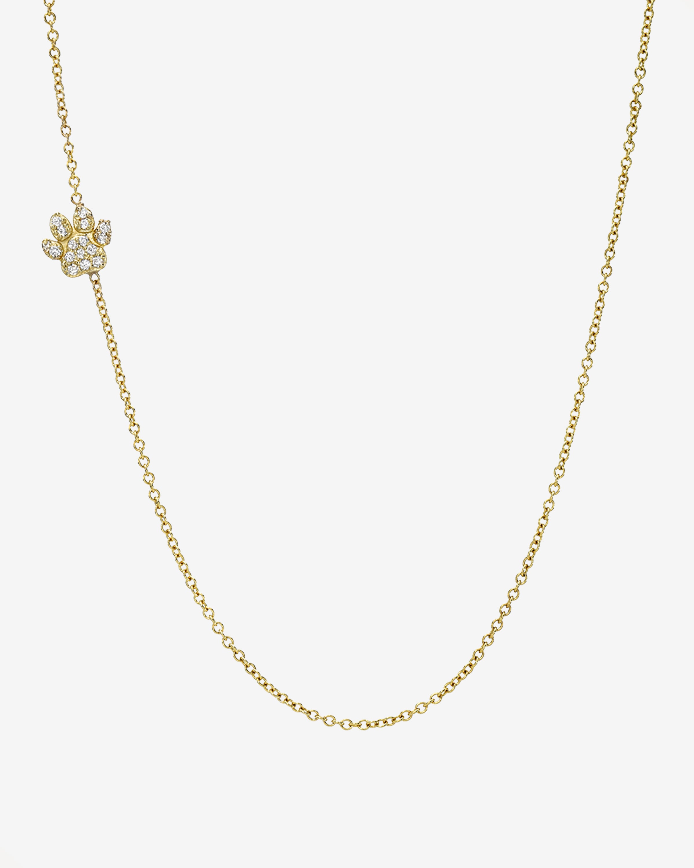Diamond Asymmetrical Paw Necklace Zoe Lev Jewelry