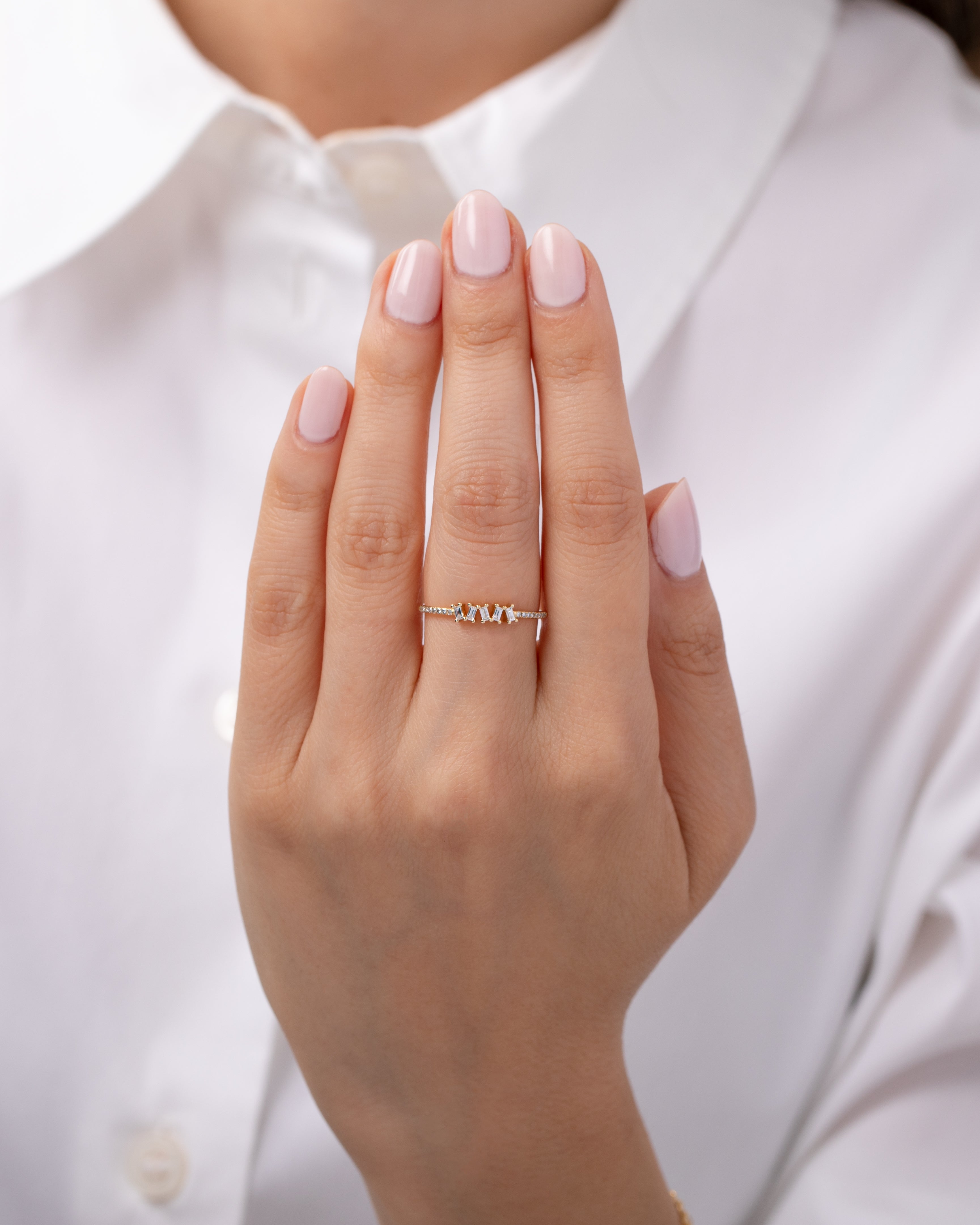 Diamond Baguette Cluster Ring SAMPLE SALE Zoe Lev Jewelry