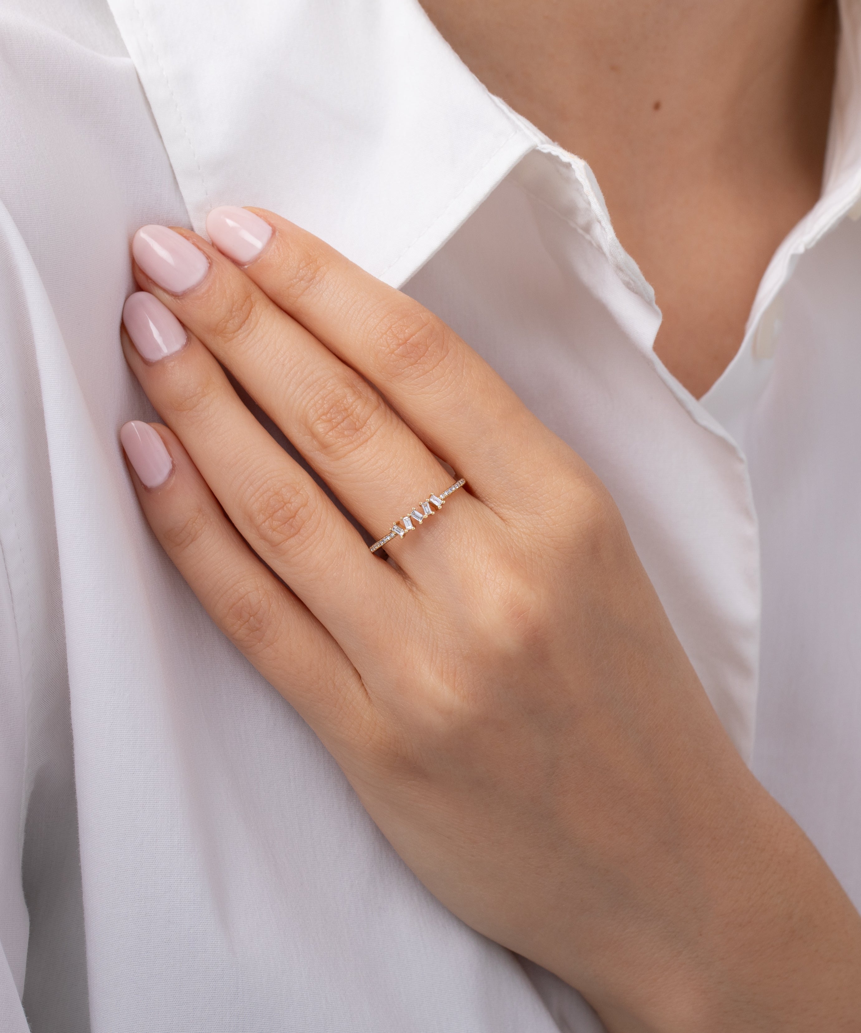 Diamond Baguette Cluster Ring SAMPLE SALE Zoe Lev Jewelry