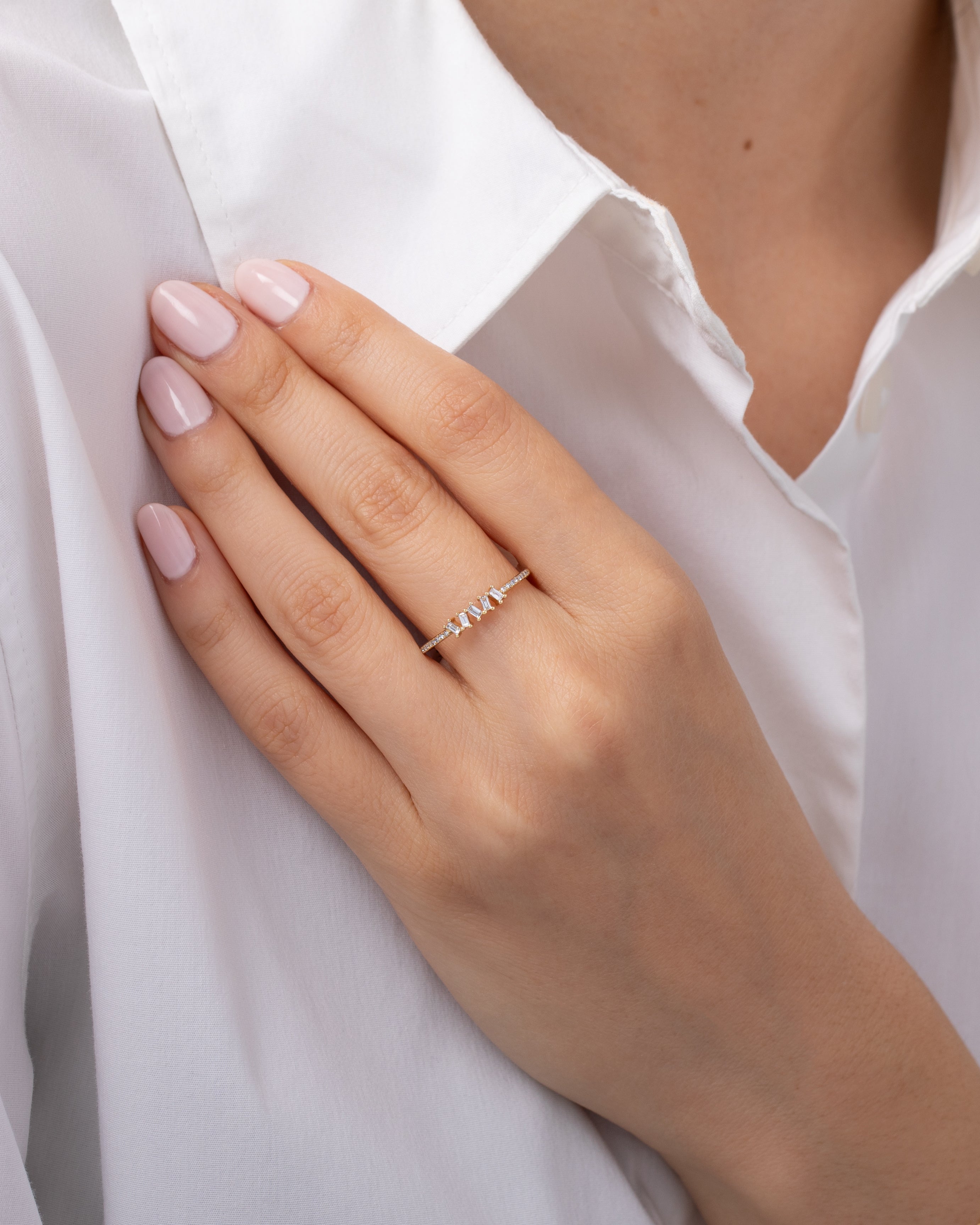 Diamond Baguette Cluster Ring SAMPLE SALE Zoe Lev Jewelry