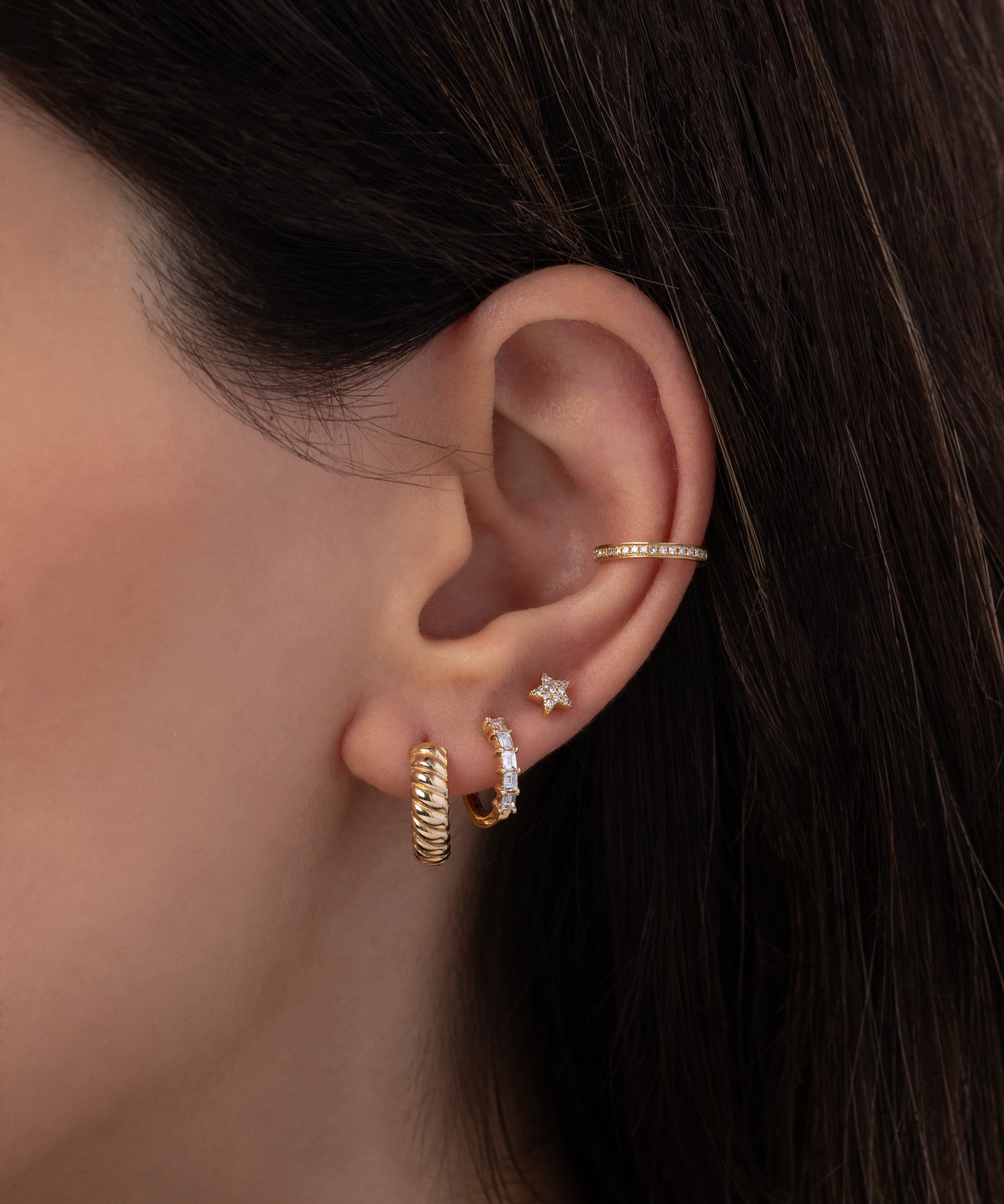 14K Gold Braided Huggie Earrings Hoops & Huggies Zoe Lev Jewelry