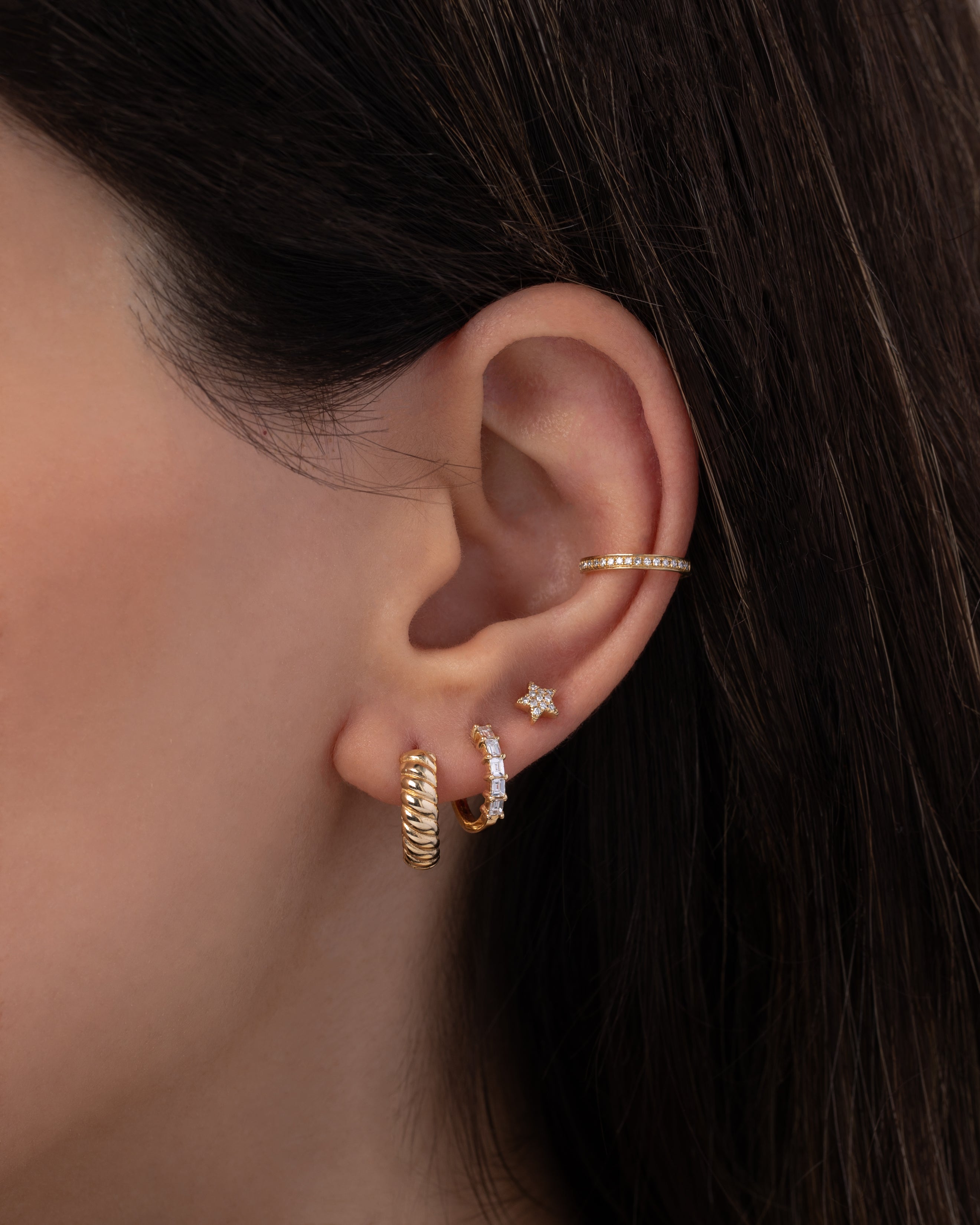 14K Gold Braided Huggie Earrings Hoops & Huggies Zoe Lev Jewelry