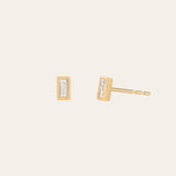 14k Diamond Baguette Stud - Single SAMPLE SALE Zoe Lev Jewelry