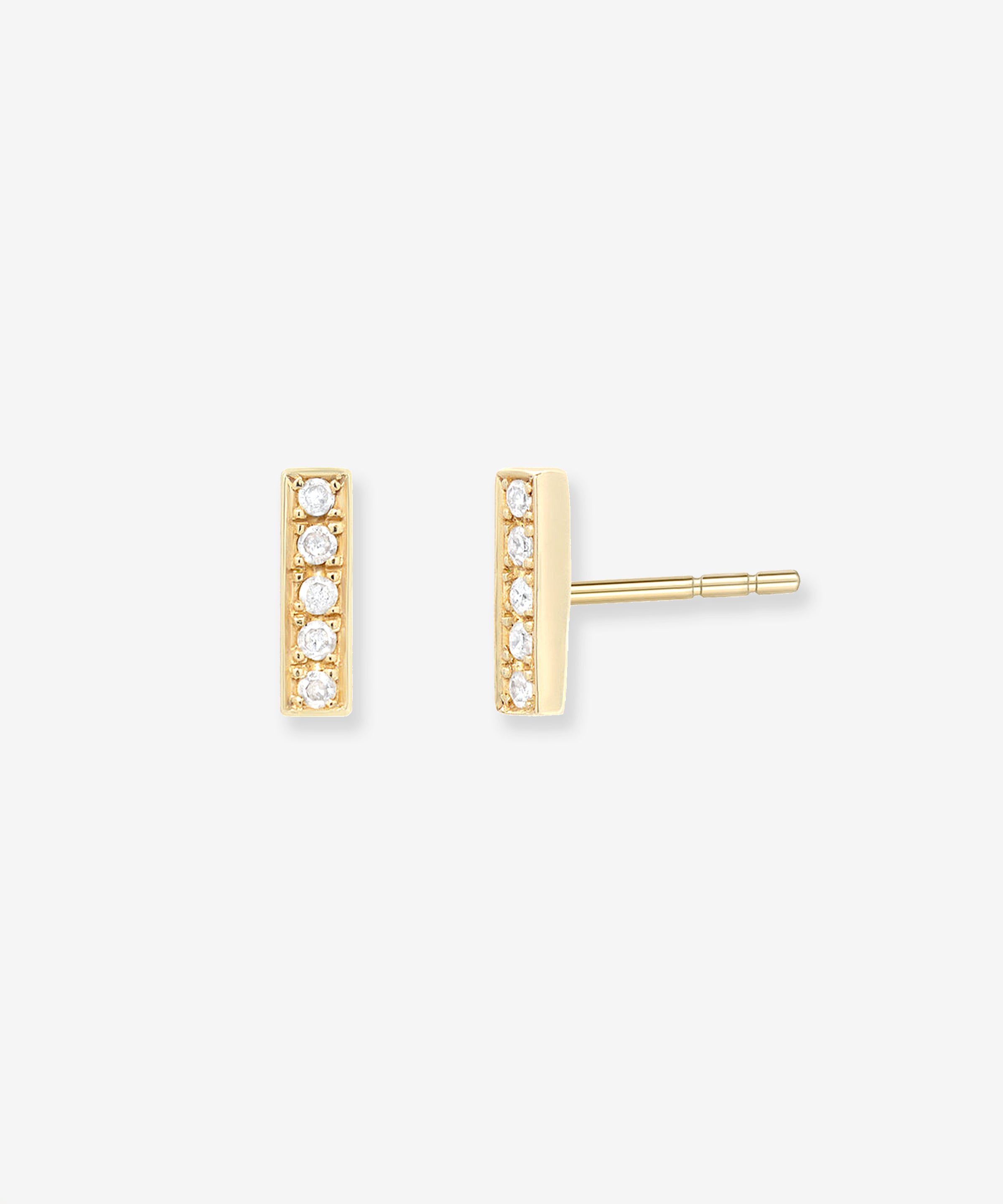 Diamond Bar Stud Earrings Zoe Lev Jewelry
