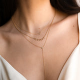 14k Gold Bezel Diamond Lariat Necklace Zoe Lev Jewelry