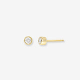 Bezel Diamond Stud Earrings Zoe Lev Jewelry