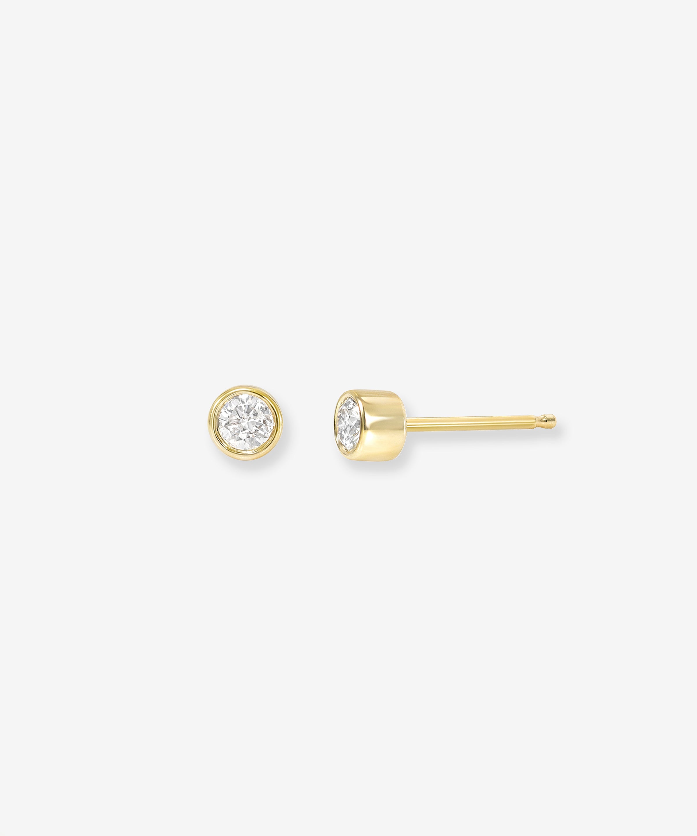 Bezel Diamond Stud Earrings Zoe Lev Jewelry