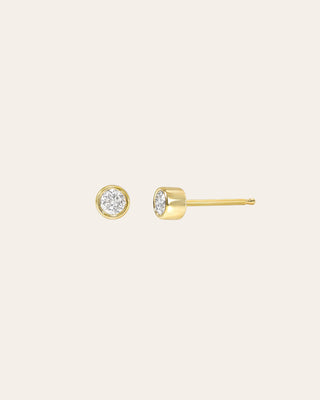 Bezel Diamond Stud Earrings