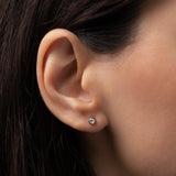 14k Bezel Diamond Stud - Single SAMPLE SALE Zoe Lev Jewelry
