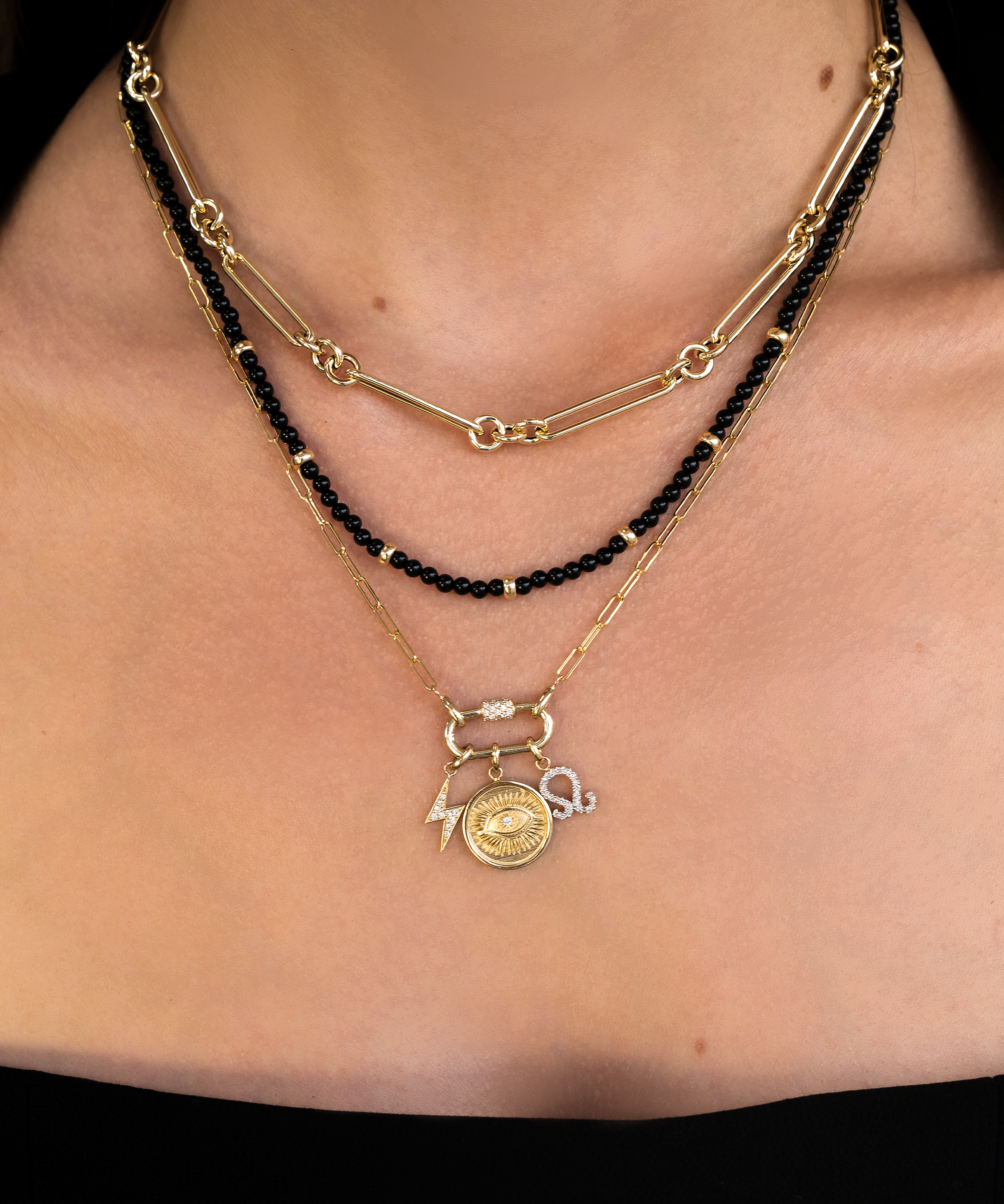 Mix & Match 14k Gold Charm Enhancer Chain Necklace Personalized Zoe Lev Jewelry