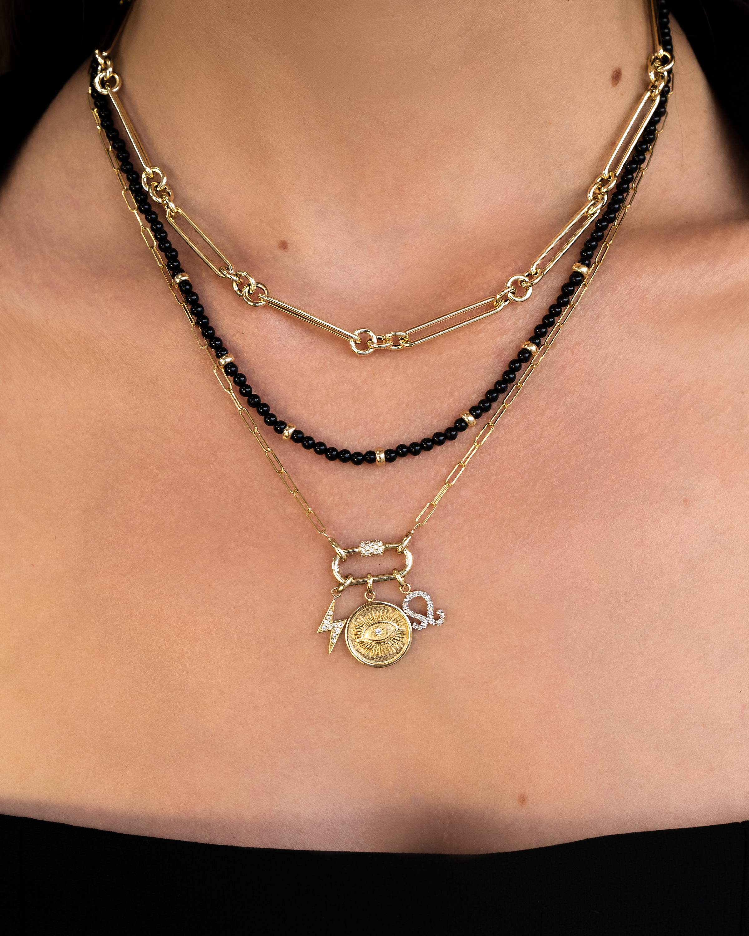 Mix & Match 14k Gold Charm Enhancer Chain Necklace Personalized Zoe Lev Jewelry