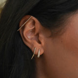 Diamond Pave Dome Claw Huggie Earrings Hoops & Huggies Zoe Lev Jewelry