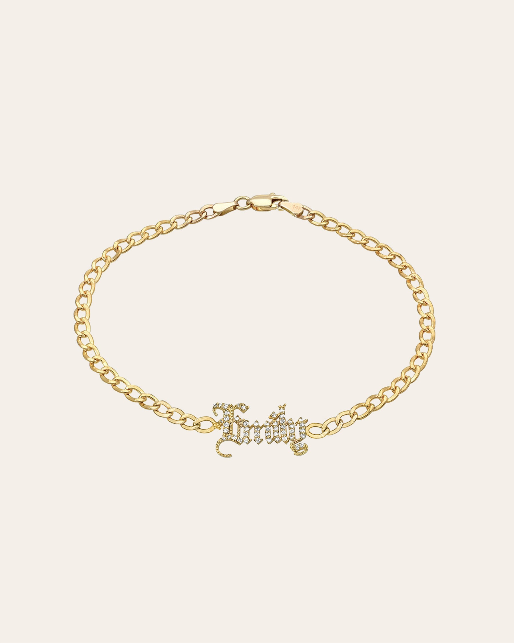 Diamond Cuban Link Name Bracelet Personalized Zoe Lev Jewelry