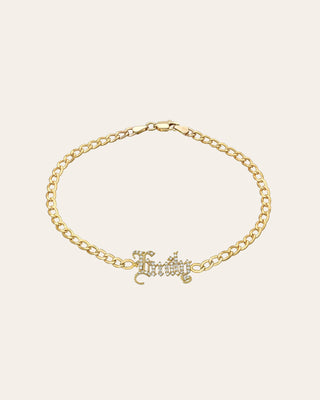 Diamond Cuban Link Name Bracelet