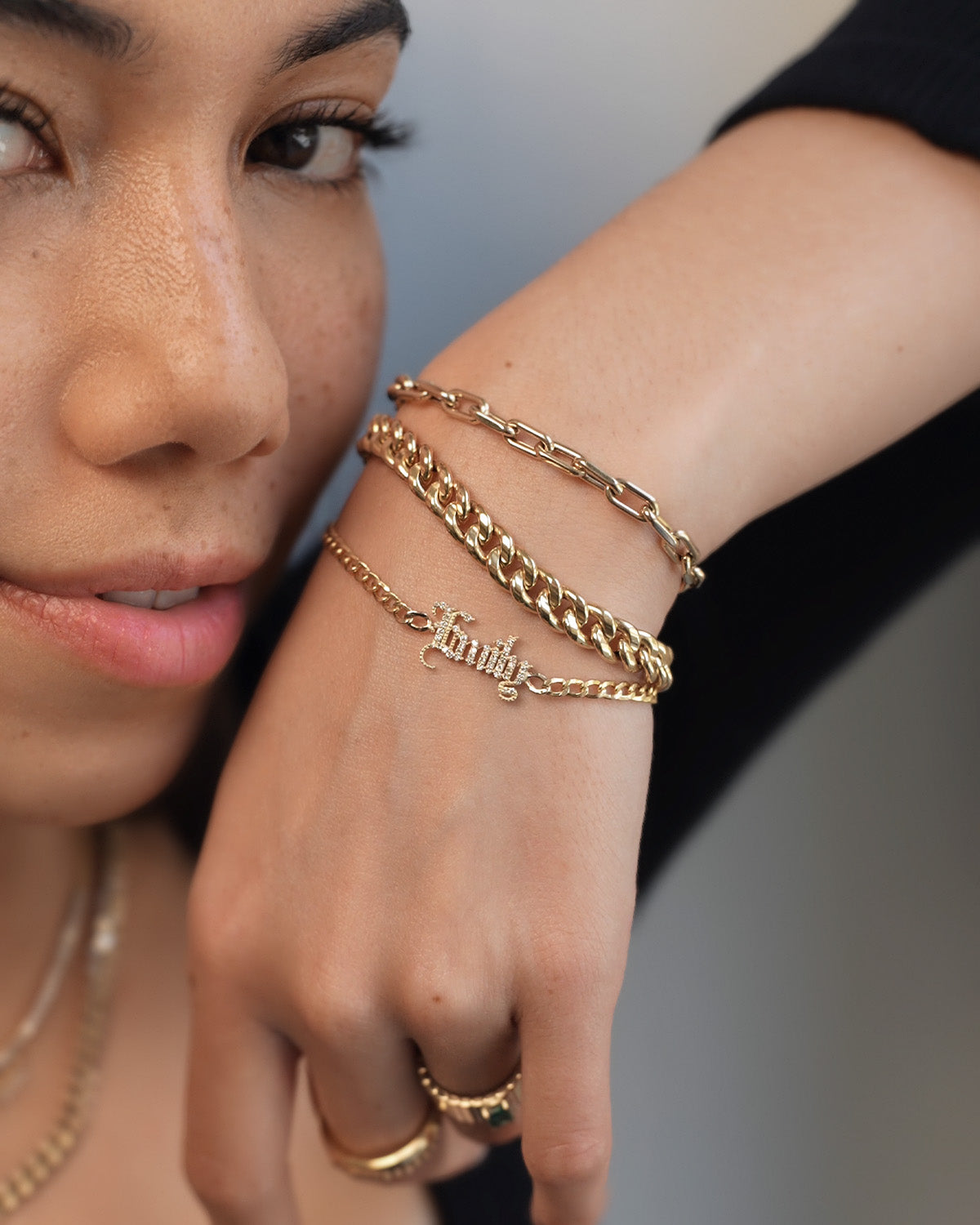 Diamond Cuban Link Name Bracelet Personalized Zoe Lev Jewelry