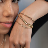 Diamond Cuban Link Name Bracelet Personalized Zoe Lev Jewelry