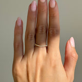 14K Half Diamond Curved Band Ring Zoe Lev Jewelry