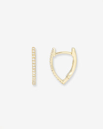 Diamond Curve Huggie Earrings Hoops & Huggies Zoe Lev Jewelry