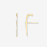Diamond Curved Bar Stud Earrings Zoe Lev Jewelry