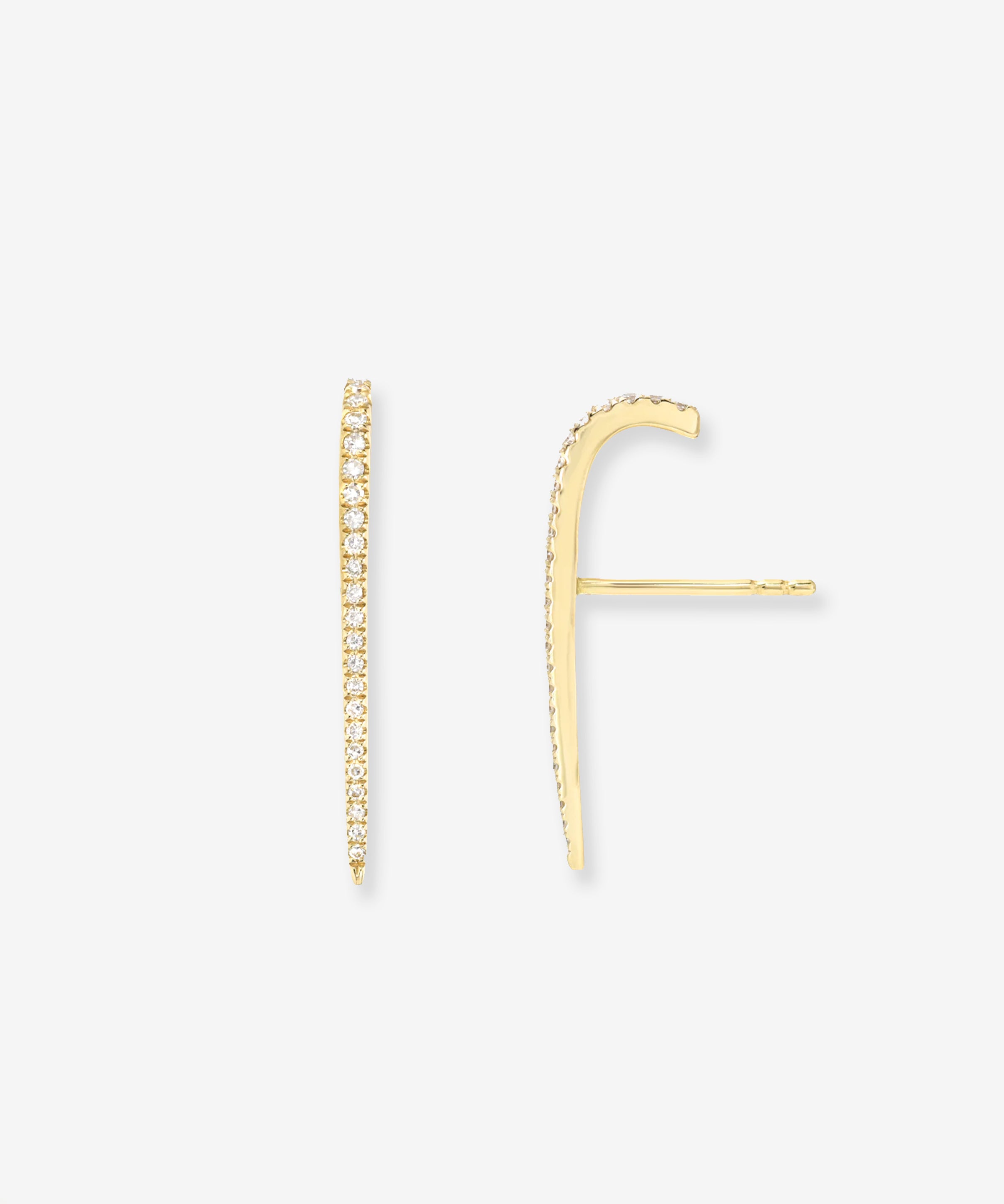 Diamond Curved Bar Stud Earrings Zoe Lev Jewelry