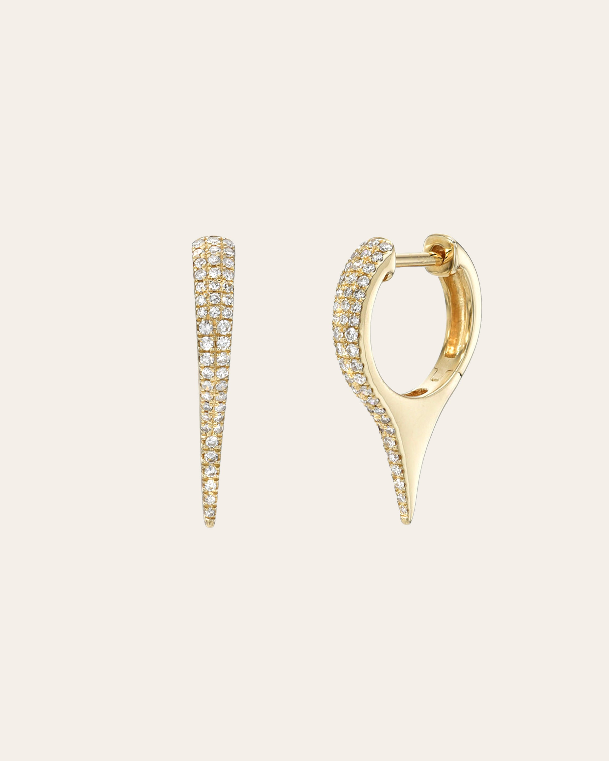Diamond Dagger Huggies Hoops & Huggies Zoe Lev Jewelry