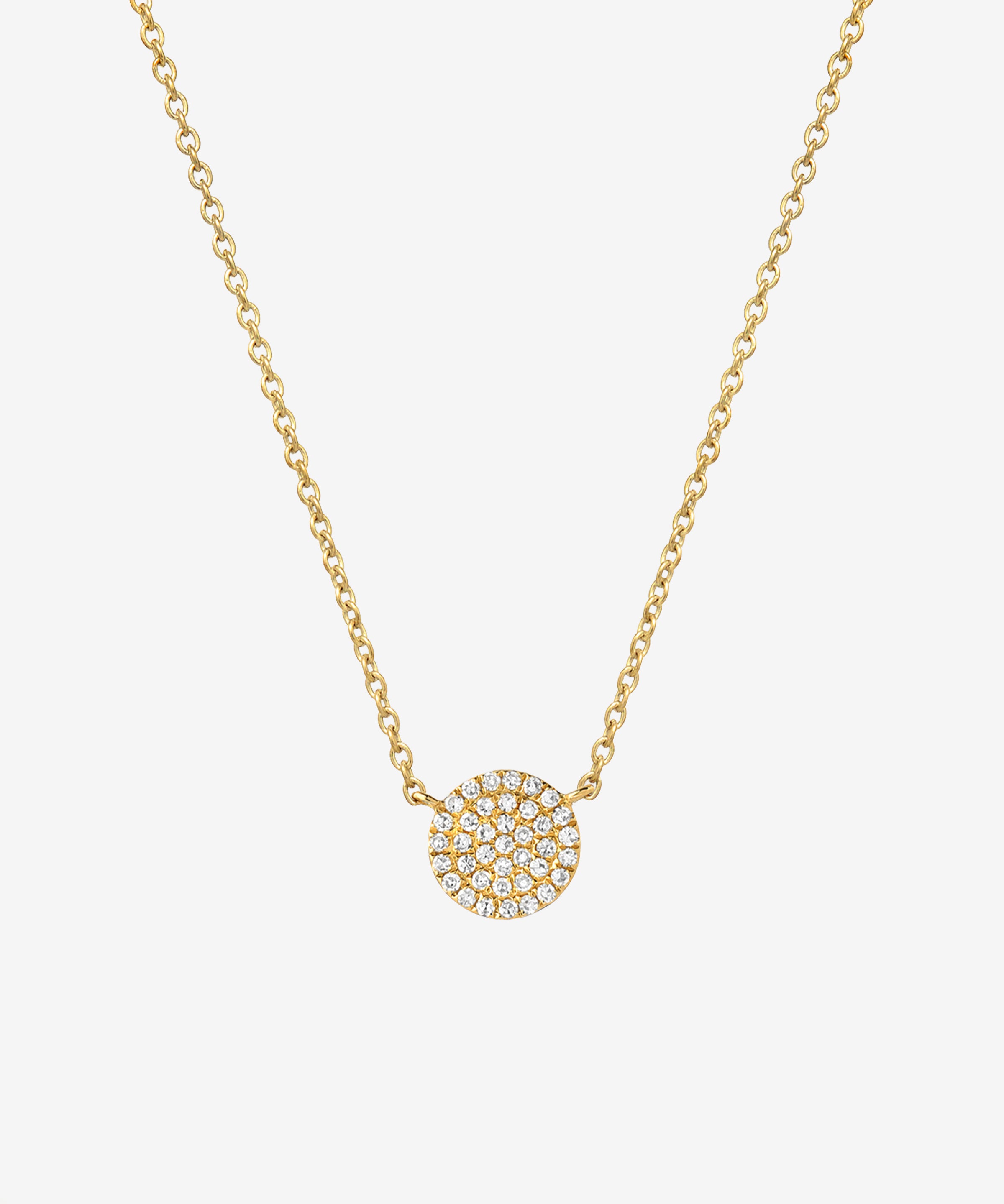 Diamond Disc Necklace Zoe Lev Jewelry
