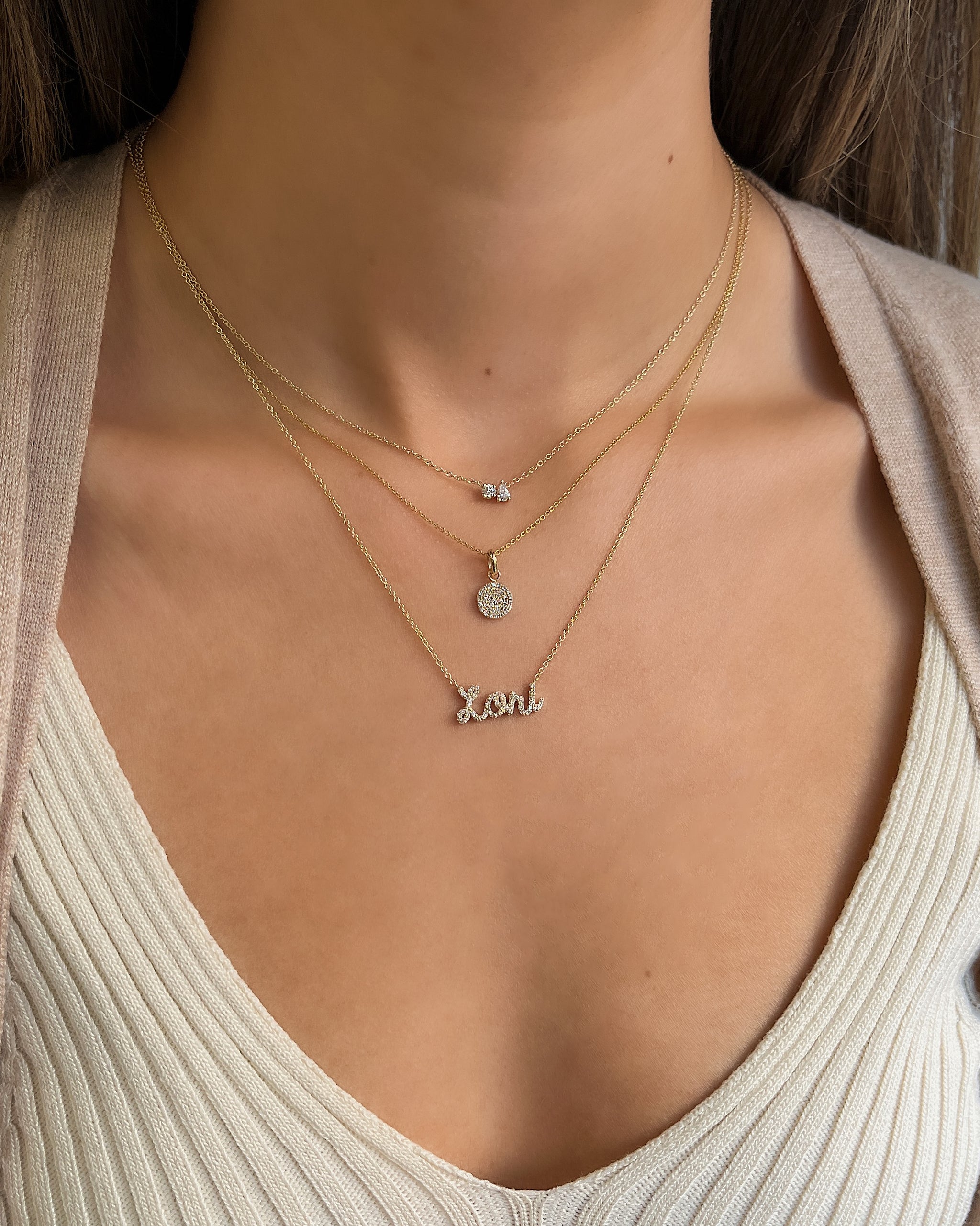 Dangle Name Necklace 1 Year Anniversary Gift For Girlfriend