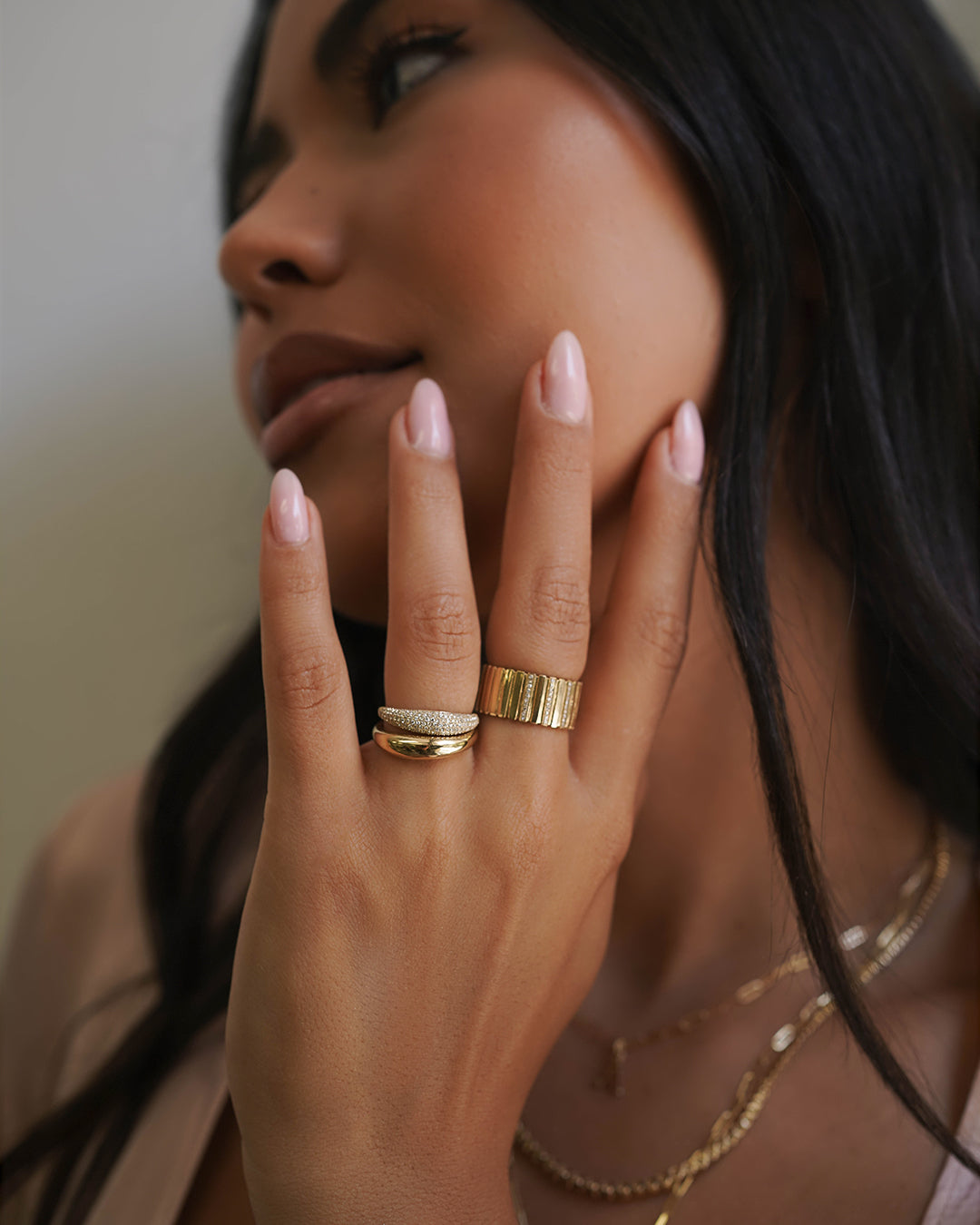 Large Diamond Cigar Bar Ring Zoe Lev Jewelry