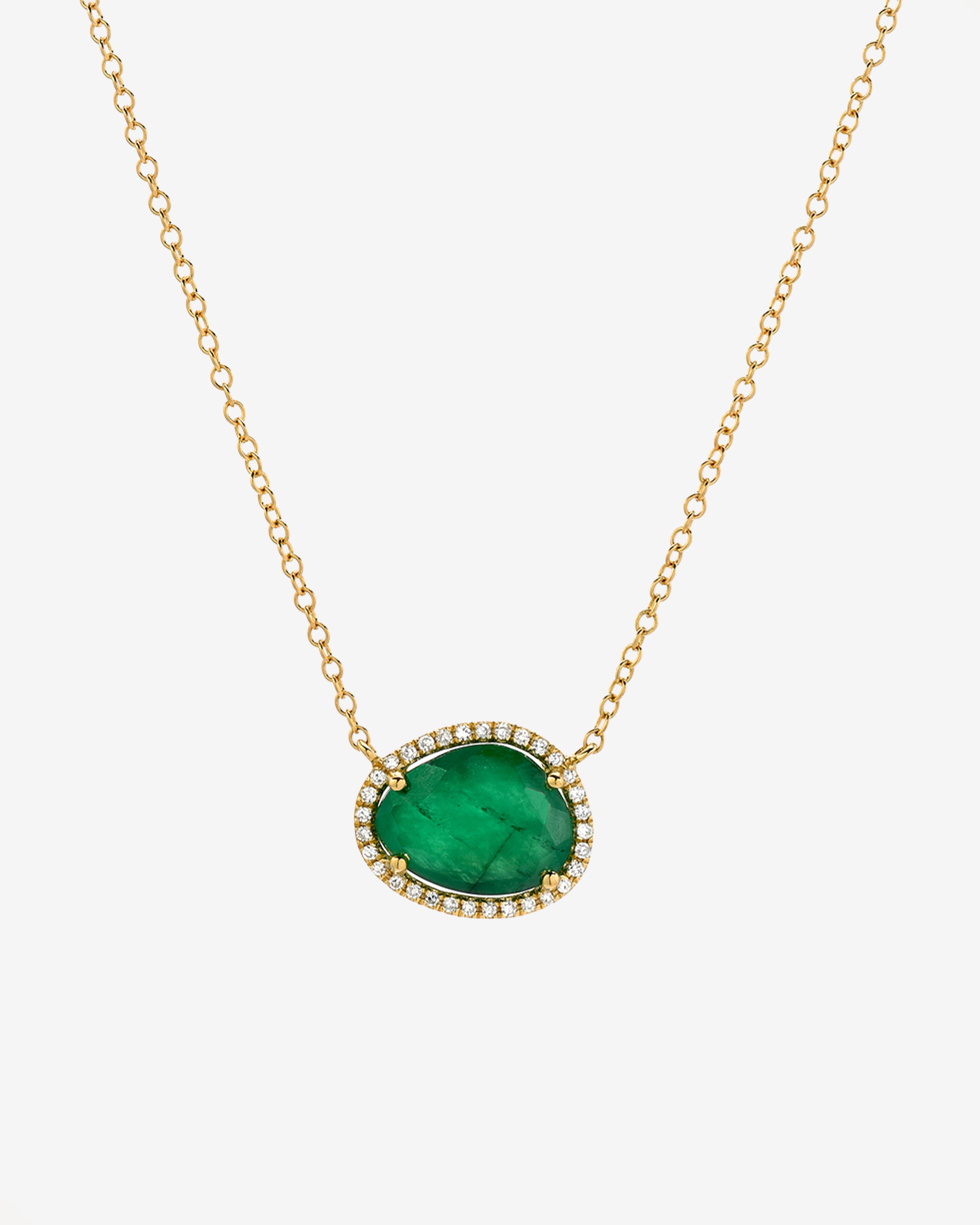 Diamond Emerald Necklace Zoe Lev Jewelry