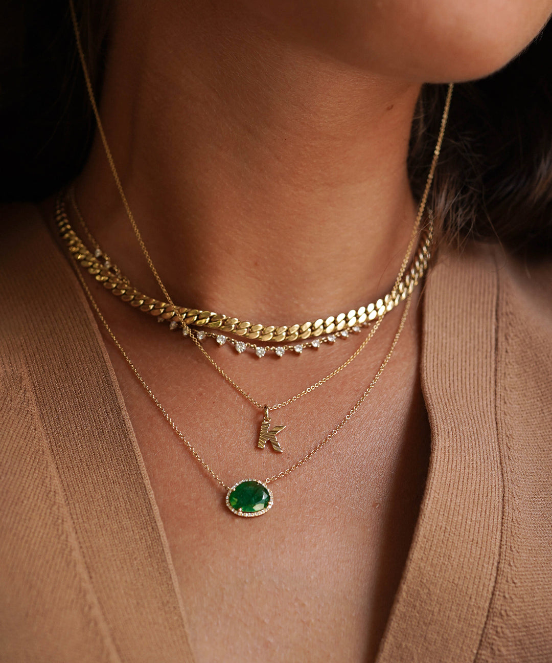 Diamond Emerald Necklace Zoe Lev Jewelry