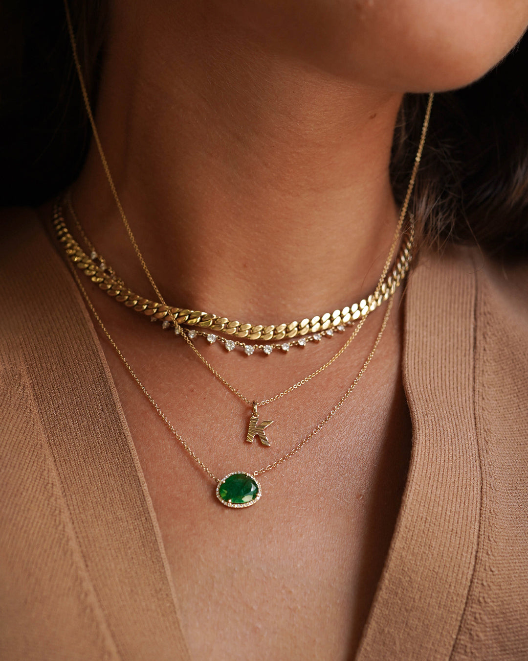 Diamond Emerald Necklace Zoe Lev Jewelry