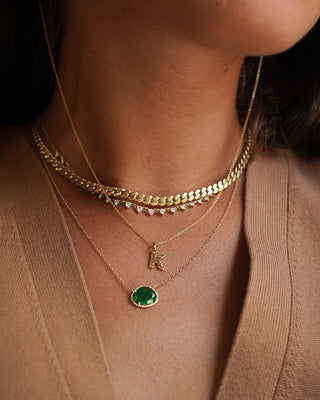 Diamond Emerald Necklace