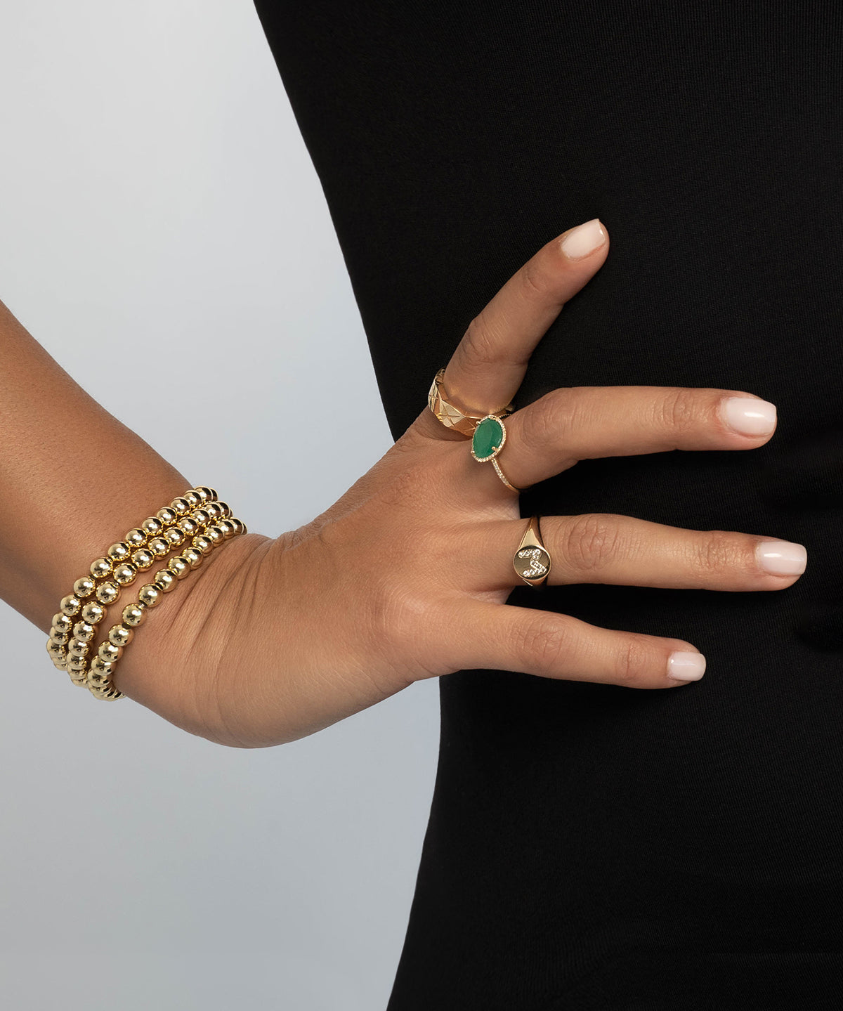 Diamond 'M' Initial Small Signet Ring SAMPLE SALE Zoe Lev Jewelry