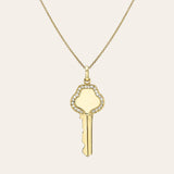 Diamond Framed Key Necklace Personalized Zoe Lev Jewelry