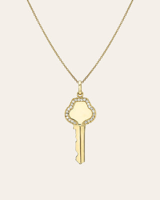 Diamond Framed Key Necklace