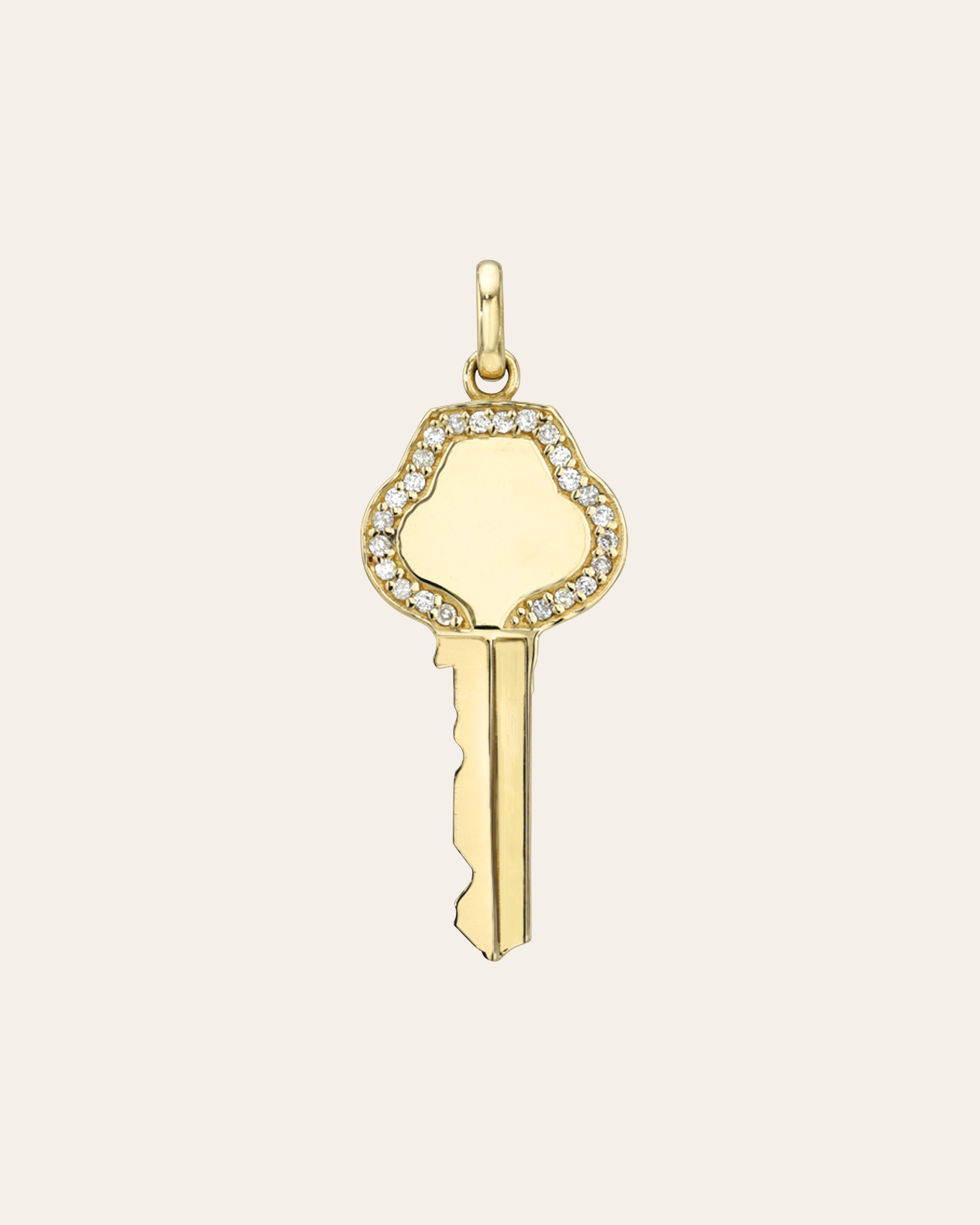 Diamond Framed Key Pendant Personalized Zoe Lev Jewelry