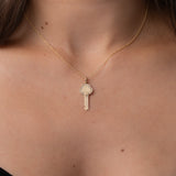 Diamond Framed Key Pendant Personalized Zoe Lev Jewelry