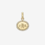 Diamond Framed Oval East-West Pendant