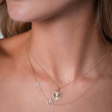 Diamond Framed Small Pleated Heart Pendant Zoe Lev Jewelry