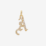 Diamond Gothic Initial Pendant Personalized Zoe Lev Jewelry
