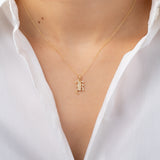 Diamond Gothic Initial Pendant Personalized Zoe Lev Jewelry