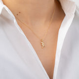 Diamond Gothic Initial Necklace Personalized Zoe Lev Jewelry