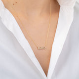 Diamond Gothic Lowercase 'mama' Necklace