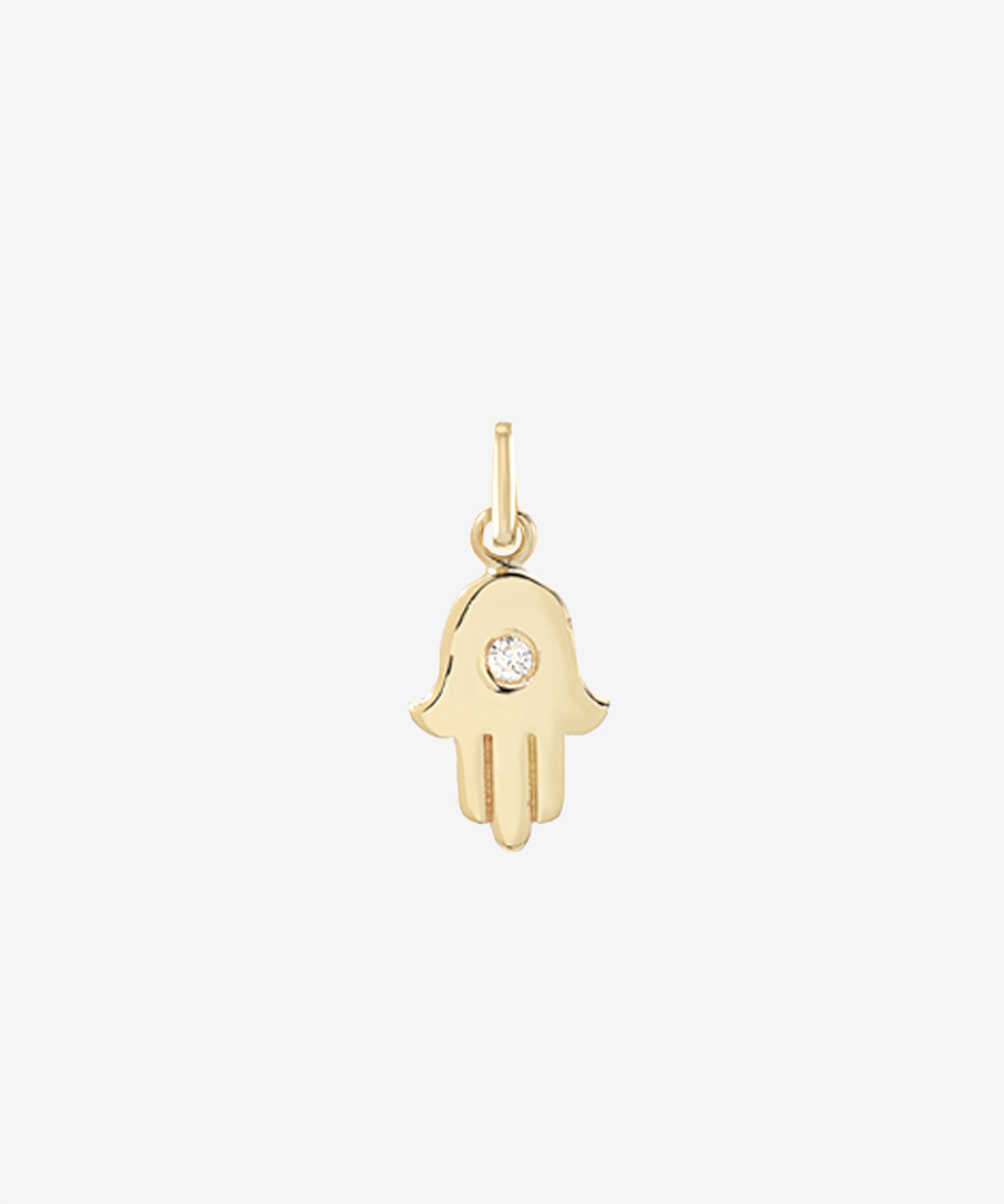 14k Gold Hamsa with Tiny Diamond Pendant Zoe Lev Jewelry