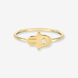 14k Gold Diamond Hamsa Ring Zoe Lev Jewelry