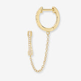 Diamond Huggie Chain Earrings Hoops & Huggies Zoe Lev Jewelry