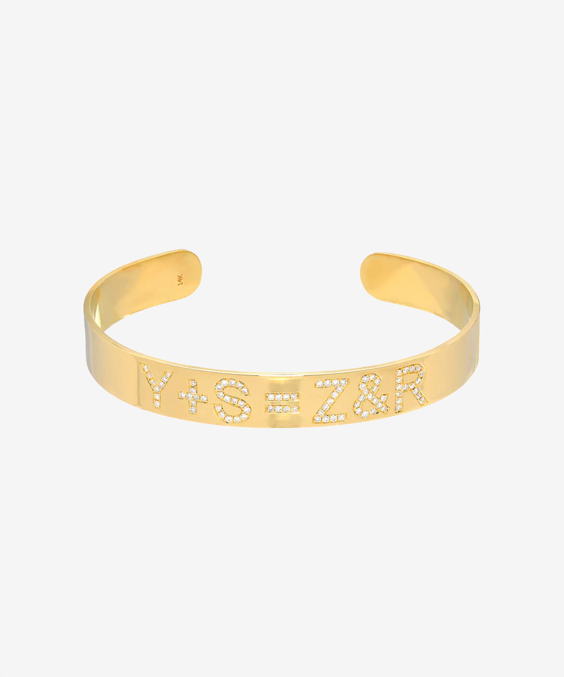 Diamond ID Cuff Bracelet Personalized Zoe Lev Jewelry