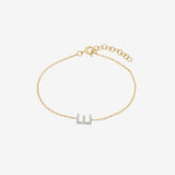 Diamond Initial Bracelet Personalized Zoe Lev Jewelry